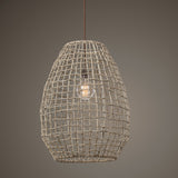 Cross - Weave 1 Light Pendant - Beige