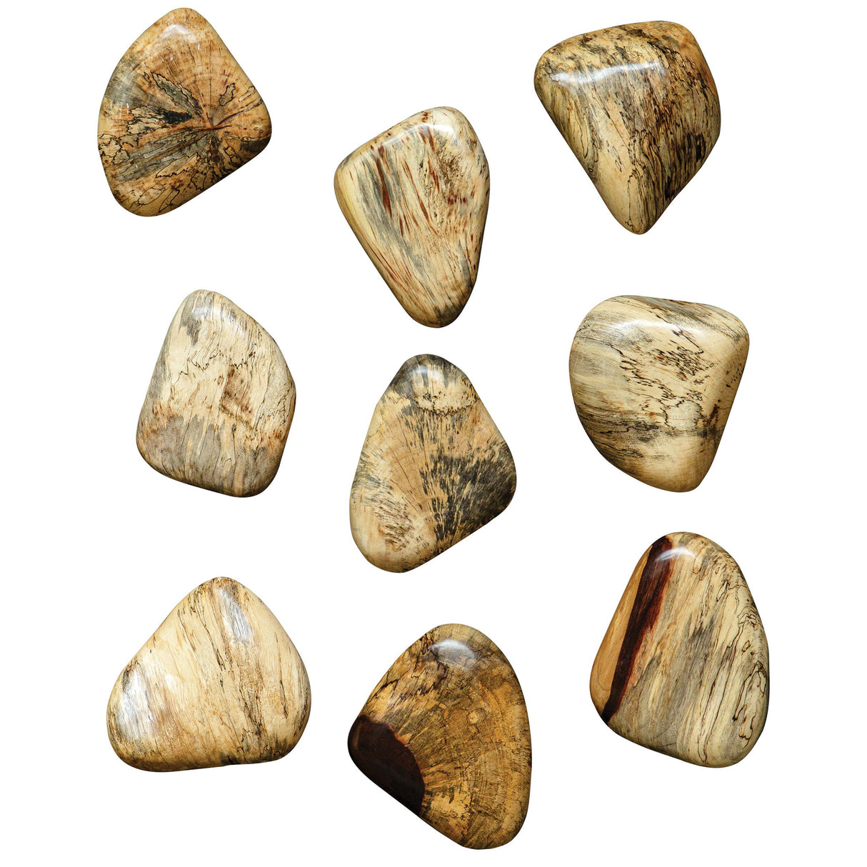 Pebbles - Blonde Wood Wall Décor, Set Of 9 - Light Brown