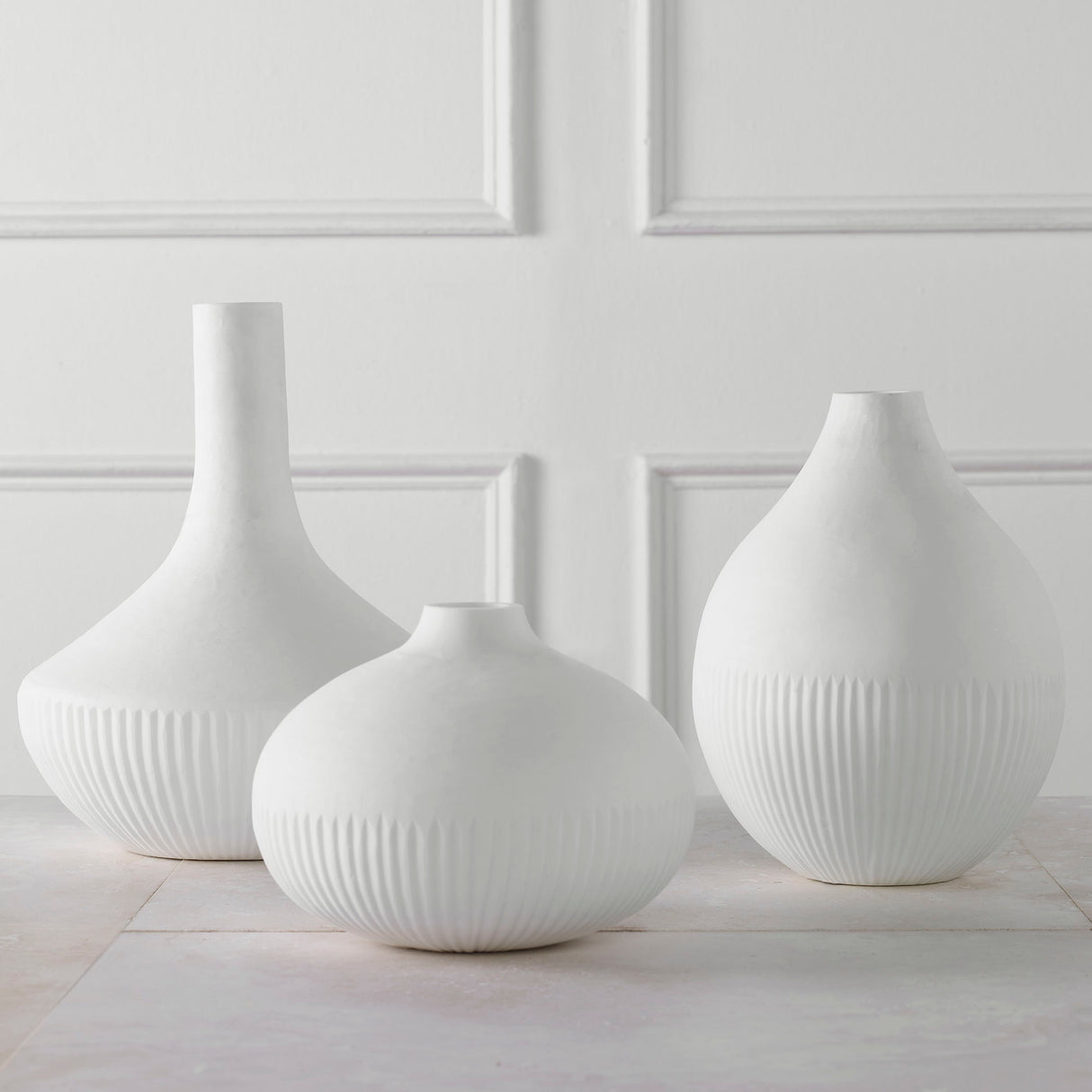 Apothecary - Satin White Vases (Set of 3)