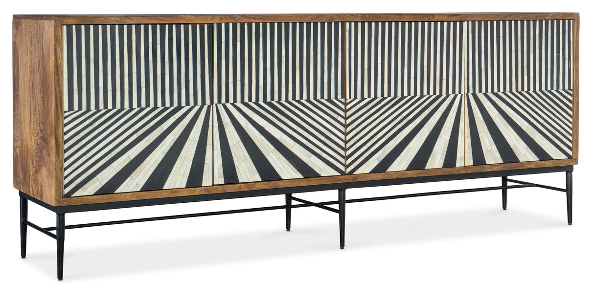 Commerce And Market - Linear Perspective Credenza - Light Brown