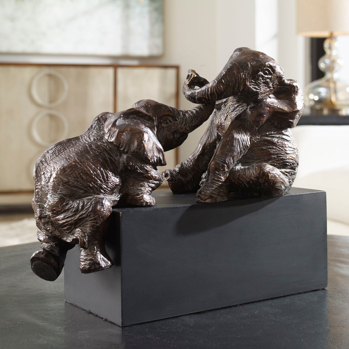 Playful Pachyderms - Figurines - Bronze