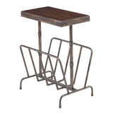 Sonora - Industrial Magazine Accent Table - Brown, Dark