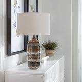 Roan - Artisian Table Lamp - Brown, Dark