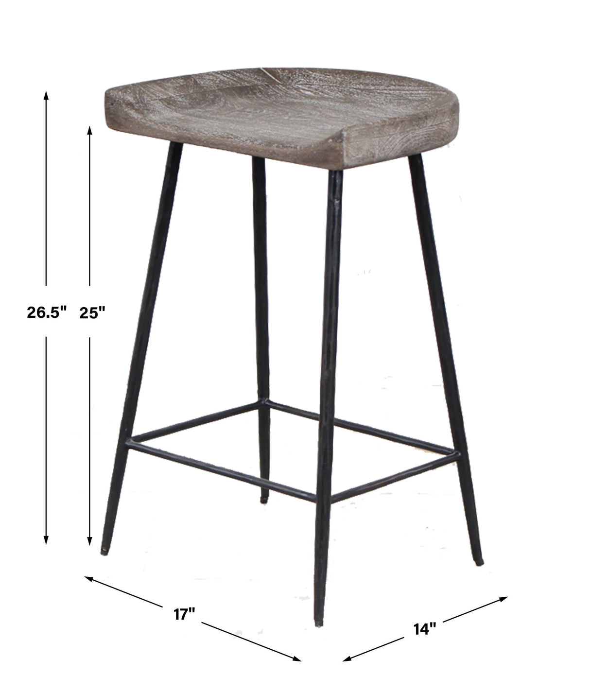 Cordova - Carved Wood Counter Stool