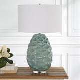 Laced Up - Sea Foam Glass Table Lamp
