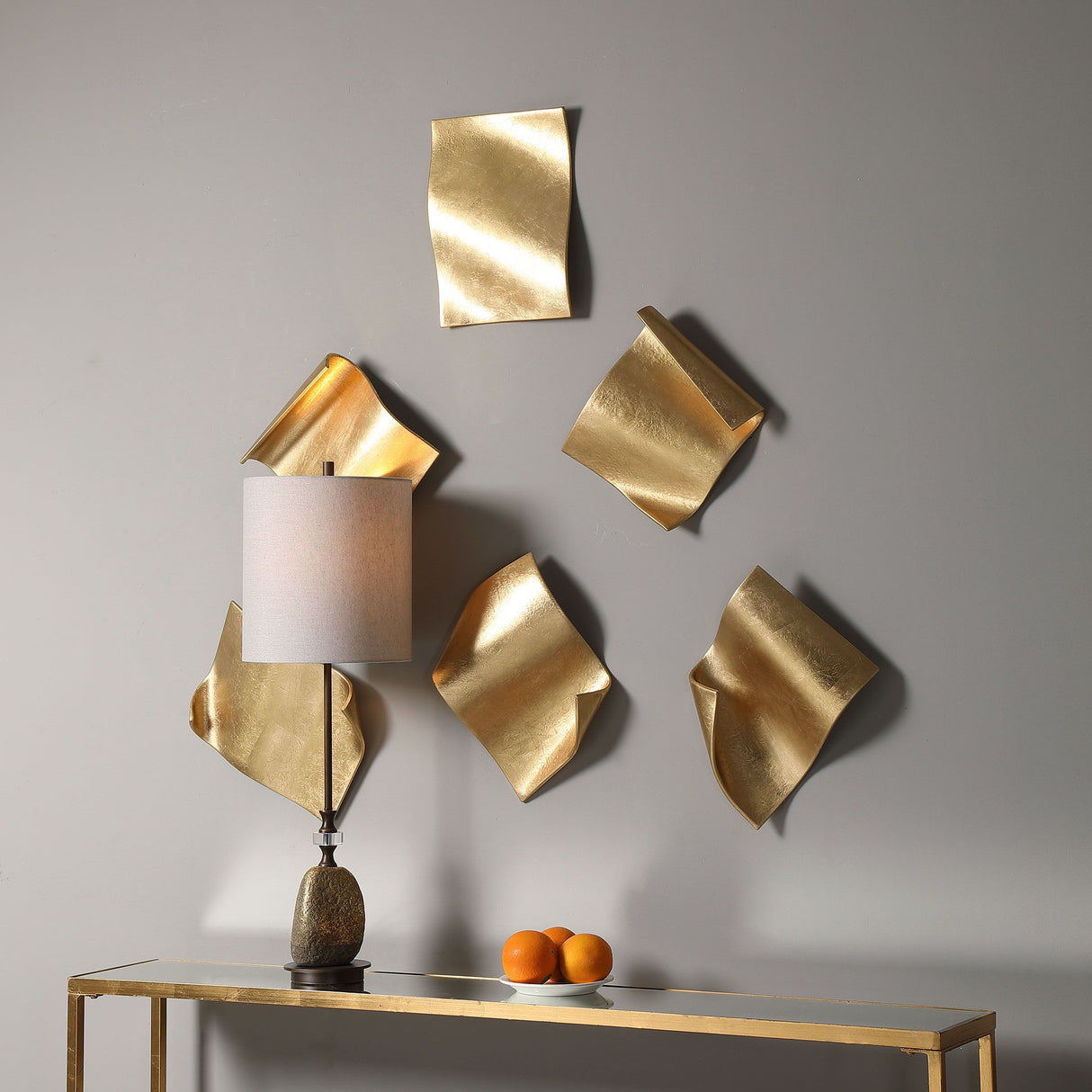 Fluttering Pages - Wall Decor, Set Of 6 - Gold
