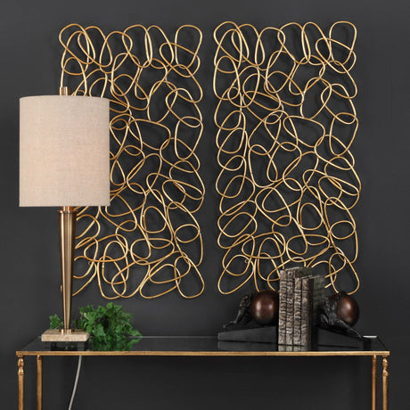 In The Loop - Wall Art, Set Of 2 - Gold