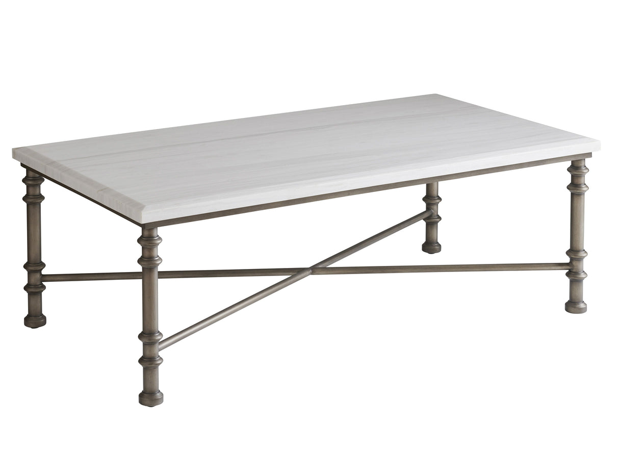Ocean Breeze - Flagler Rectangular Marble Top Cocktail Table - White