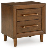 Lyncott - Brown - Two Drawer Night Stand