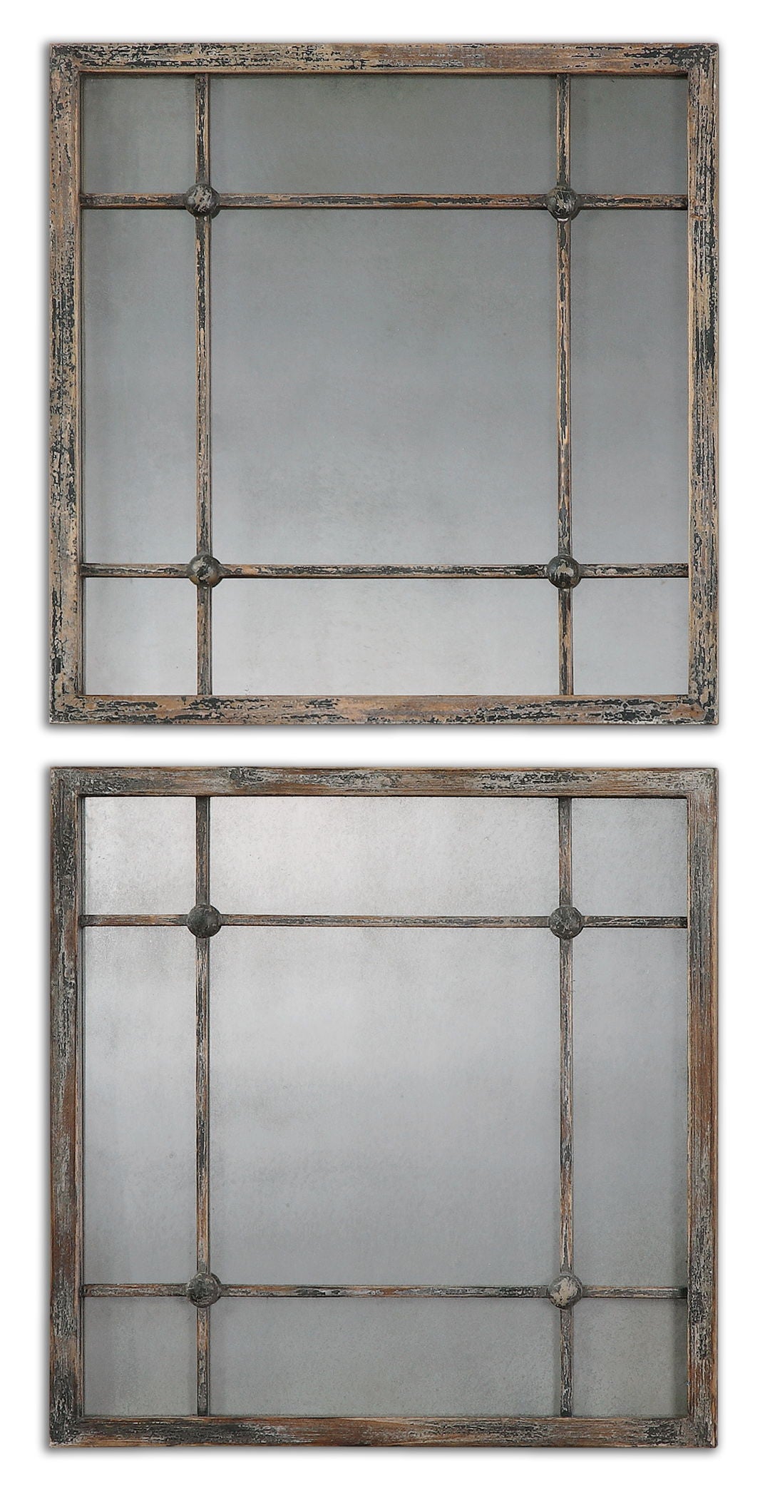 Saragano - Square Mirrors Set Of 2 - Light Brown