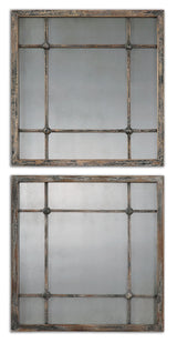 Saragano - Square Mirrors Set Of 2 - Light Brown