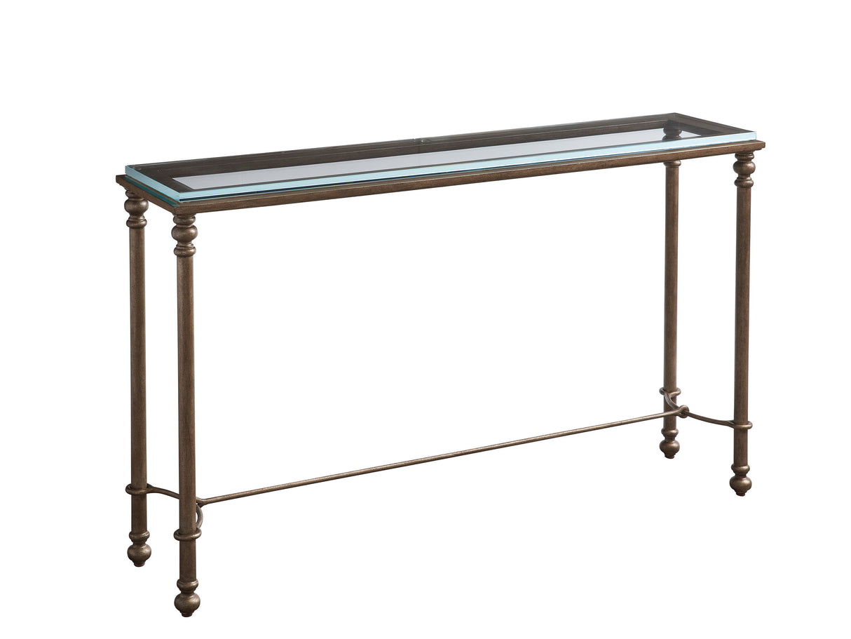 Laguna - Bluff Metal And Glass Console - Dark Brown