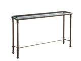 Laguna - Bluff Metal And Glass Console - Dark Brown