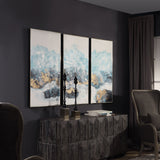 Crashing Waves - Abstract Art, Set Of 3 - Blue