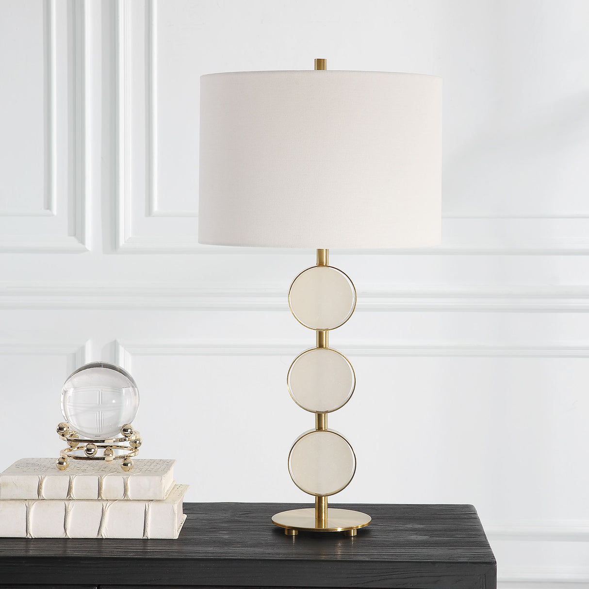 Three Rings - Contemporary Table Lamp - Beige