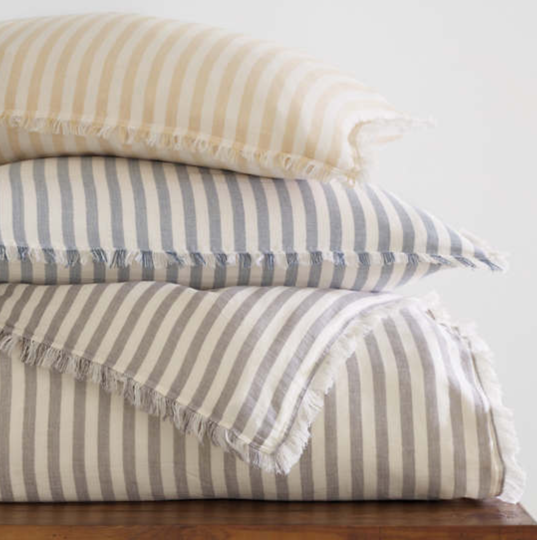Palisades Stripe Duvet Cover - CHARCOAL, SLATE BLUE OR CAMEL