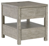 Krystanza - Weathered Gray - Rectangular End Table