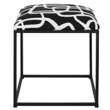 Twists And Turns - Fabric Accent Stool - Black