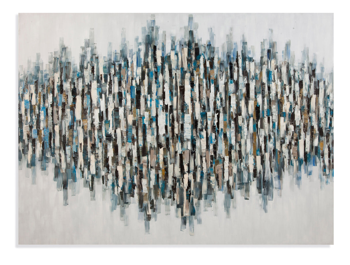 Blue Lines Canvas Art - Blue