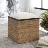 Island - Square Straw Accent Stool