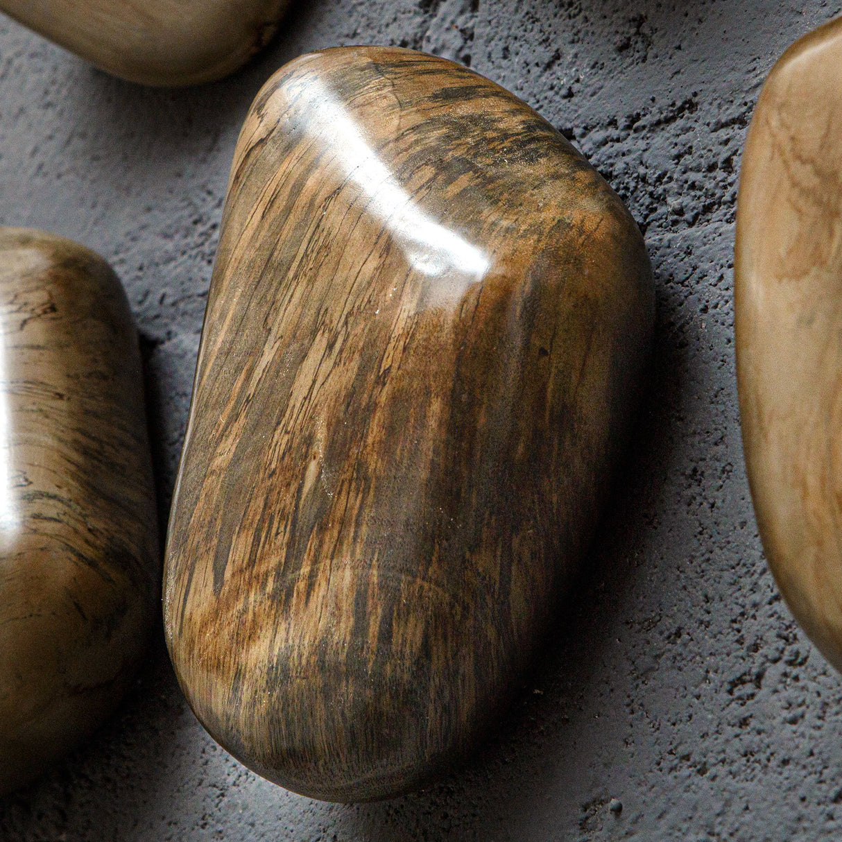 Pebbles - Walnut Wood Wall Décor, Set Of 9 - Brown, Dark
