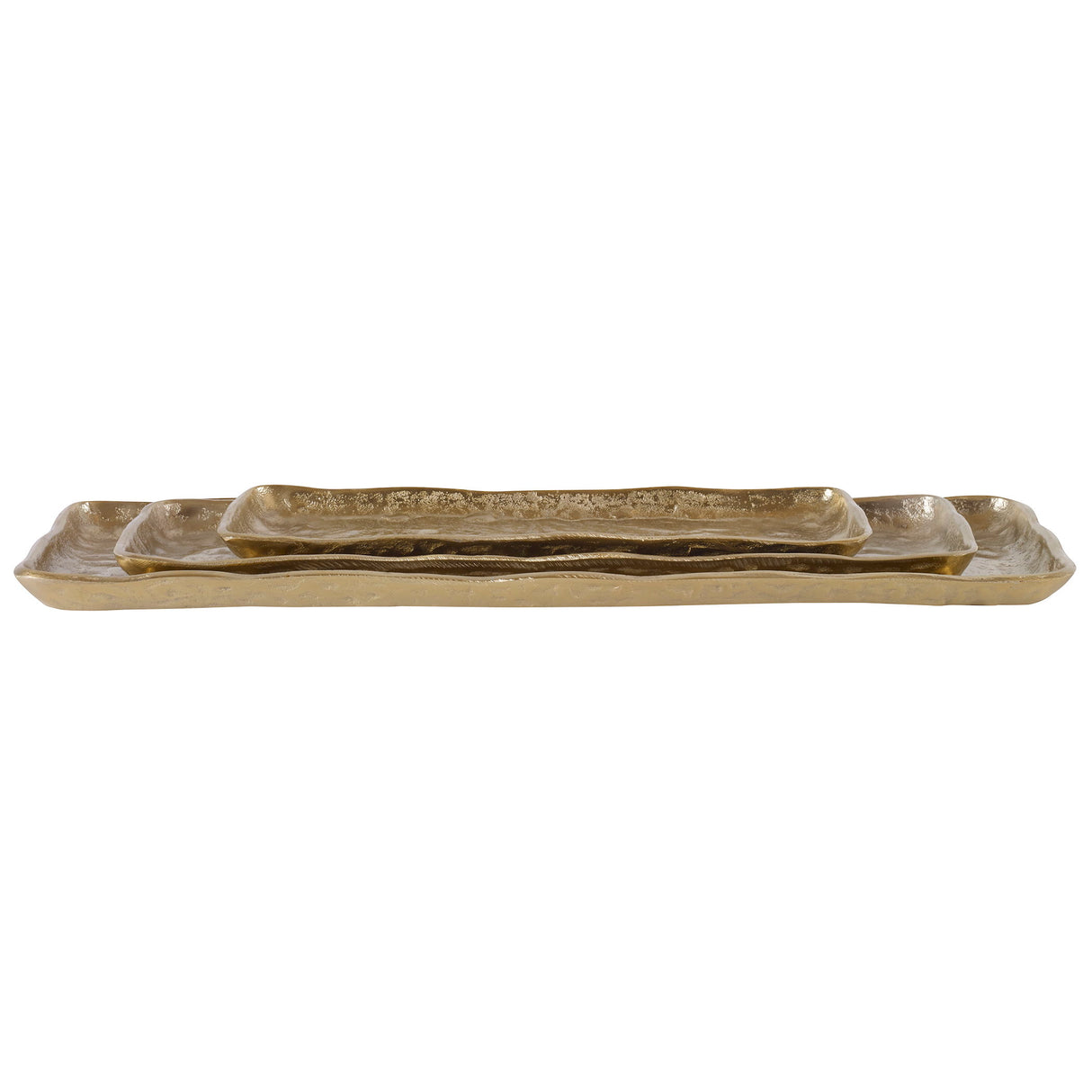 Artisan - Trays, Set Of 3 - Antique Gold