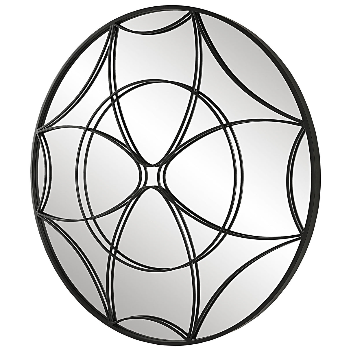 Jocasta - Mirrored Circular Wall Decor - Black