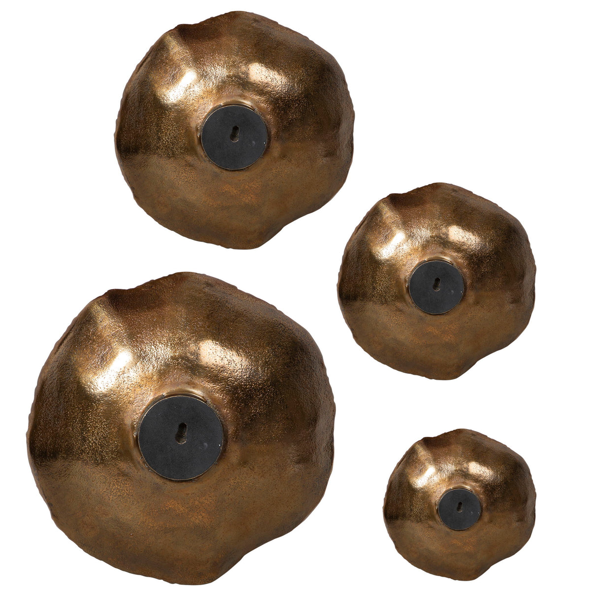 Lucky - Coins Wall Bowls, Set Of 4 - Brass