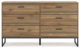 Deanlow - Six Drawer Dresser - Honey