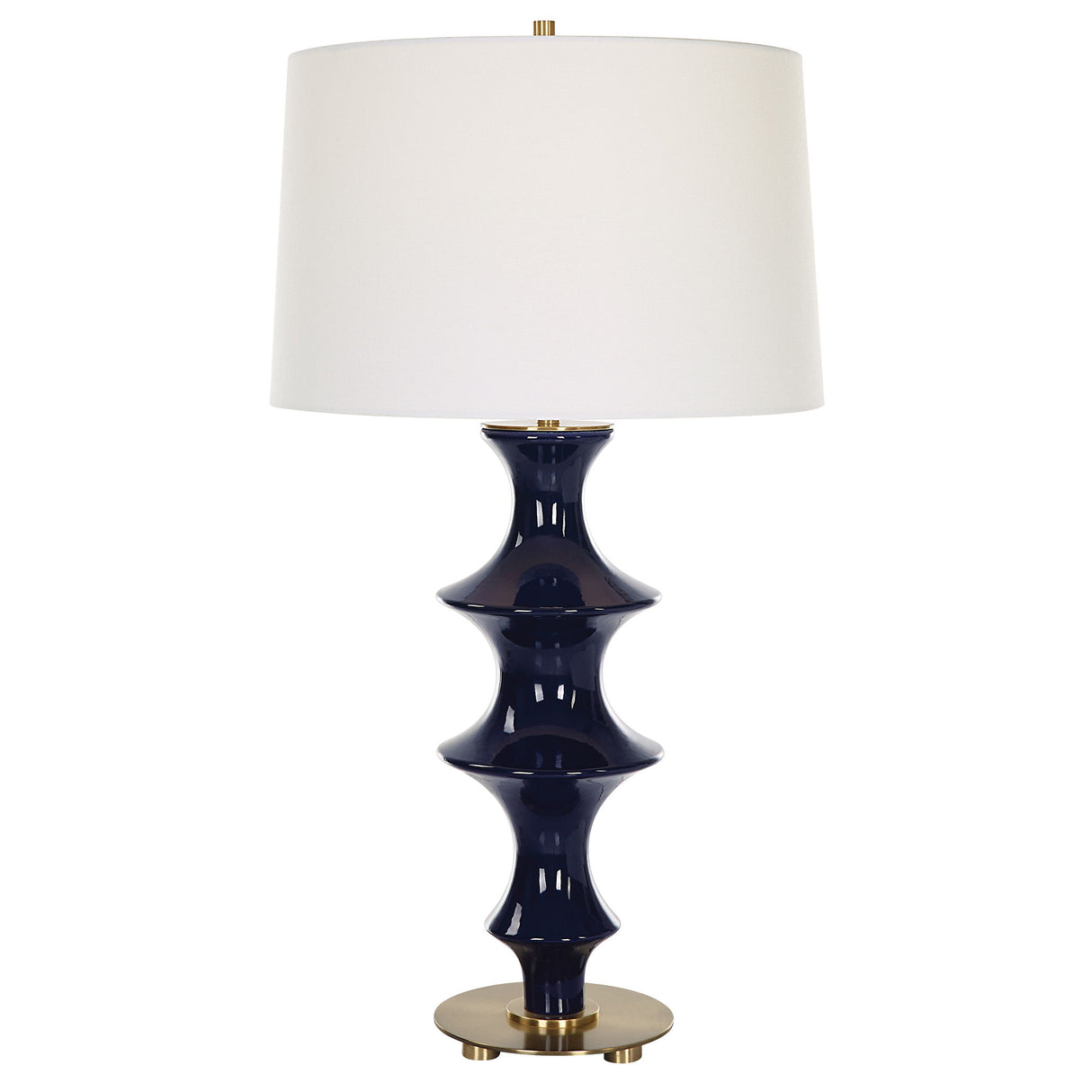 Coil - Sculpted Blue Table Lamp