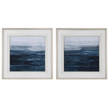Rising Blue - Abstract Framed Prints (Set of 2)
