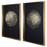 Gold Rondure - Framed Prints, Set Of 2 - Gold