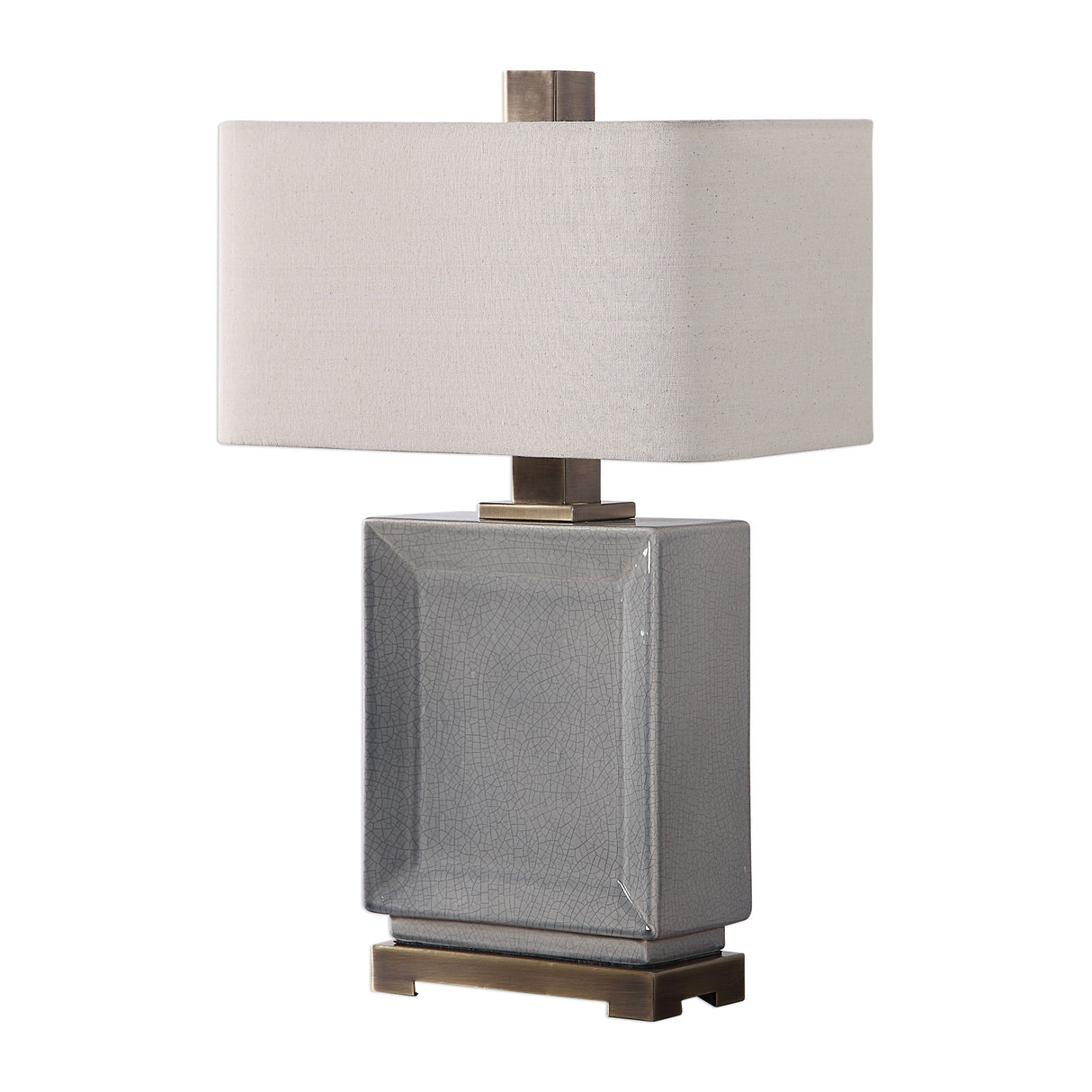 Abbot - Crackled Table Lamp - Gray