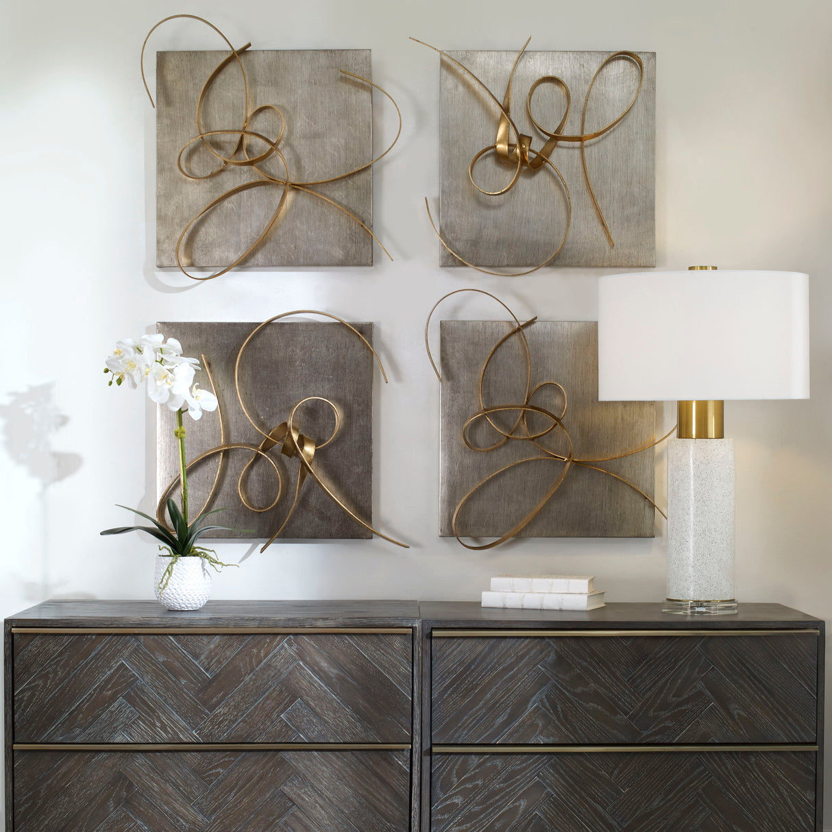 Harmony - Metal Wall Art, Set Of 2 - Gold