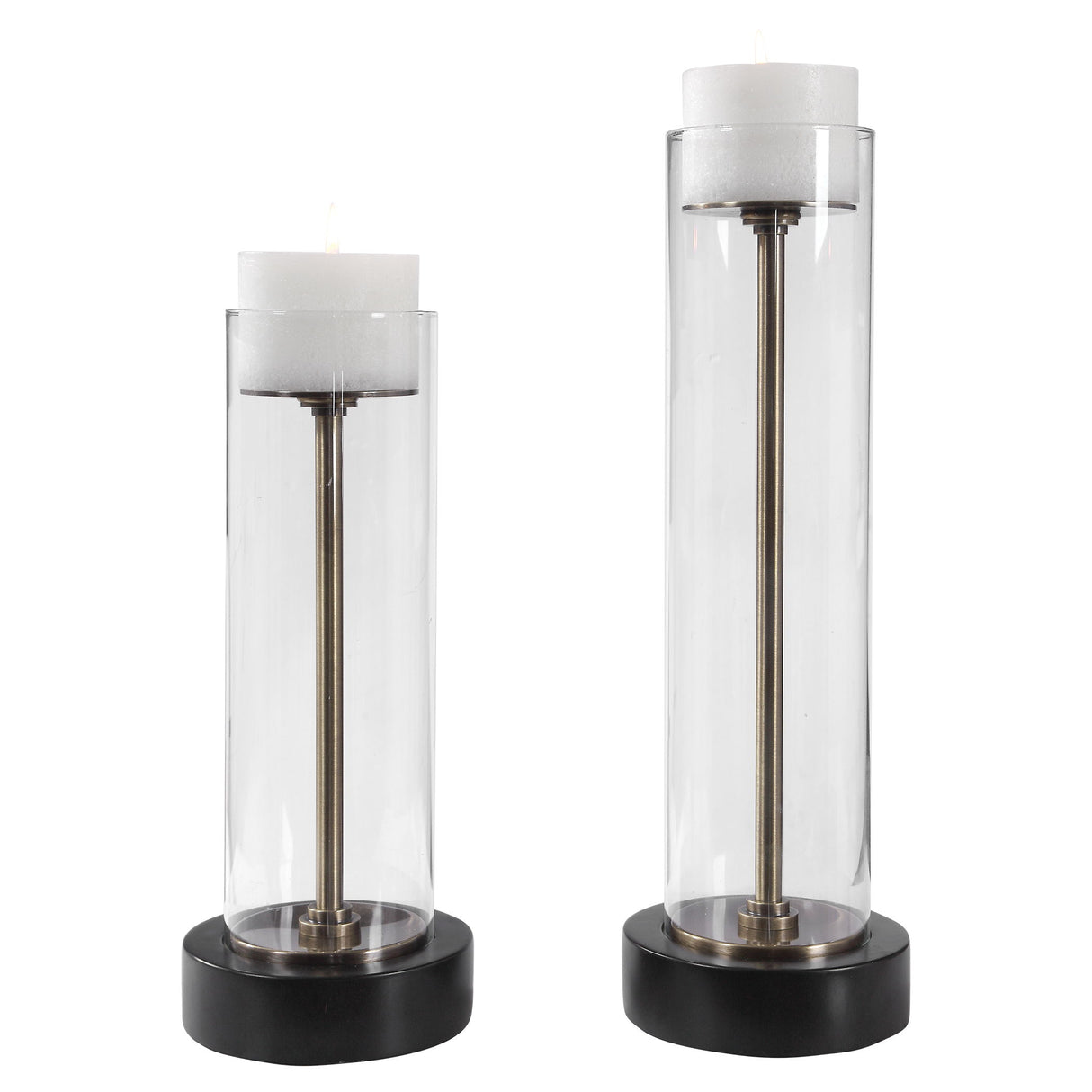 Charvi - Glass Candleholders, Set Of 2 - White