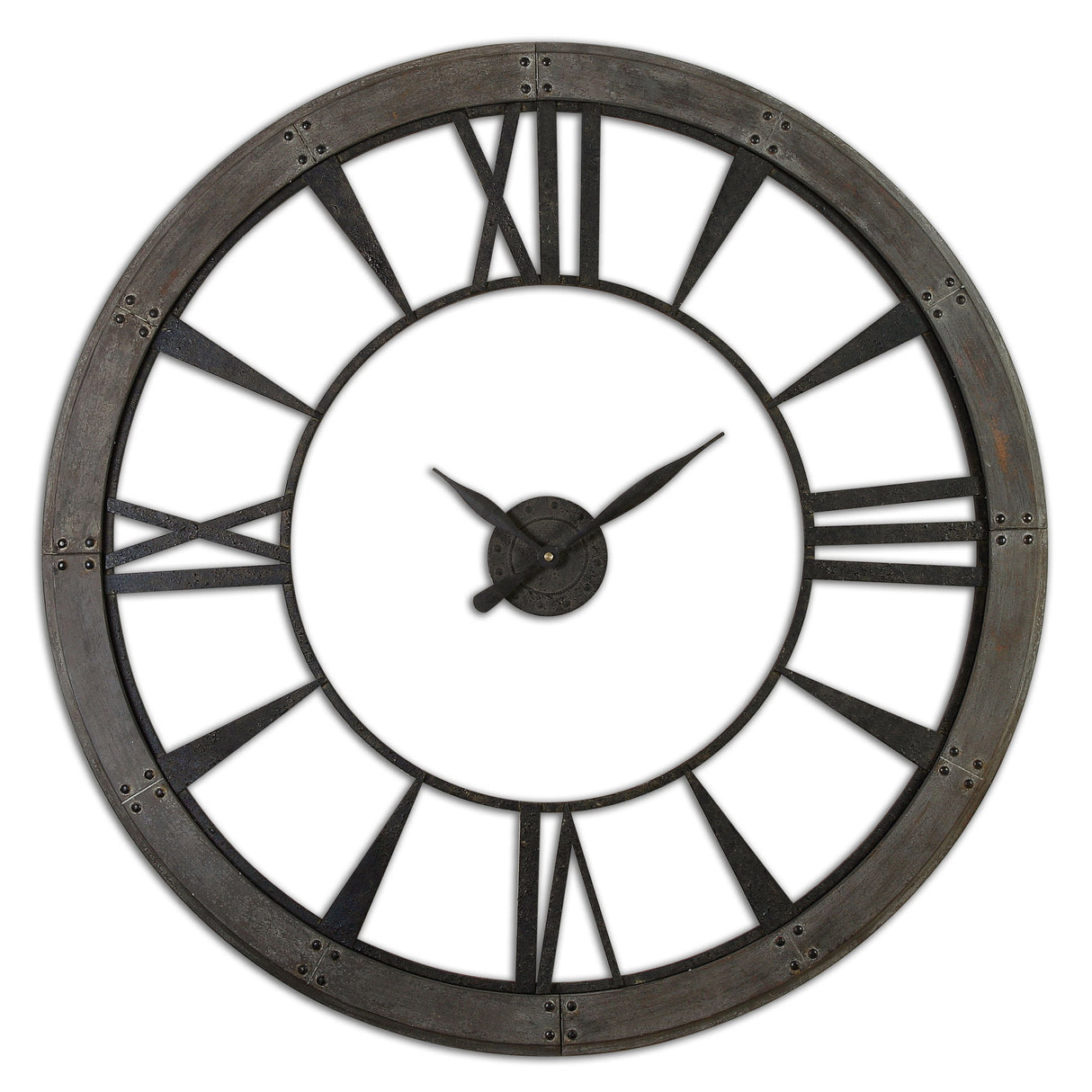 Ronan - Wall Clock, Large - Brown, Dark