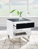 Gardoni - White / Black - Rectangular End Table