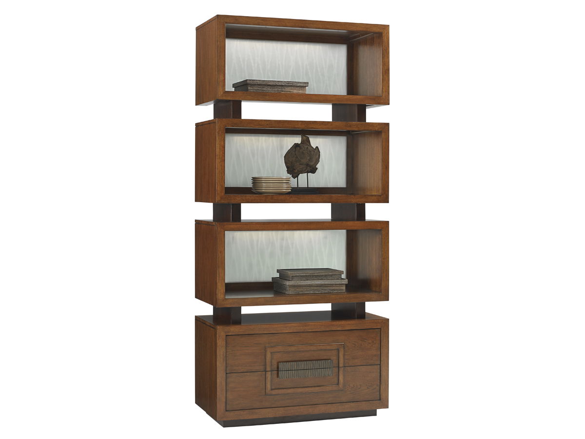 Island Fusion - Tonga Tiered Bookcase - Dark Brown