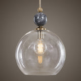 Mendota - 1 Light Glass Pendant - Pearl Silver