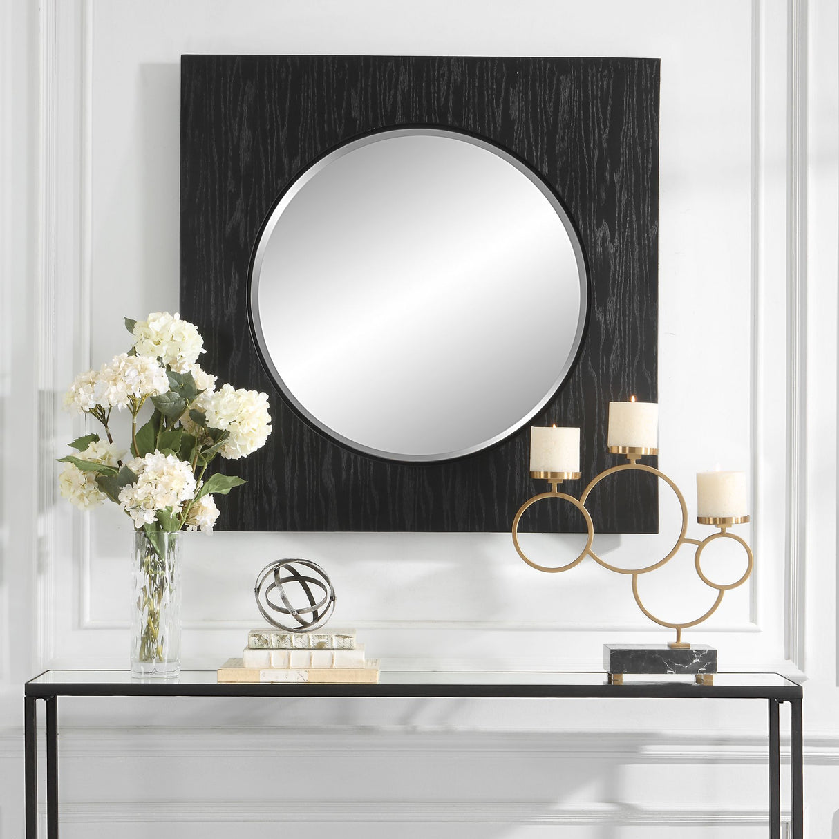 Hillview - Panel Mirror - Black