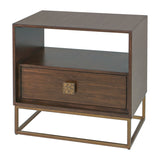 Bexley - Walnut Side Table - Brown, Dark
