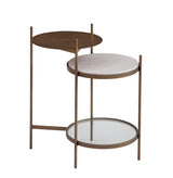Felicity - Accent Table - Brushed Gold/White Marble/