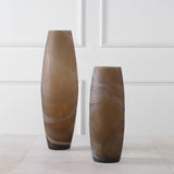 Delicate Swirl - Caramel Glass Vases (Set of 2)
