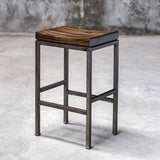 Beck - Industrial Bar Stool - Brown, Dark & Black