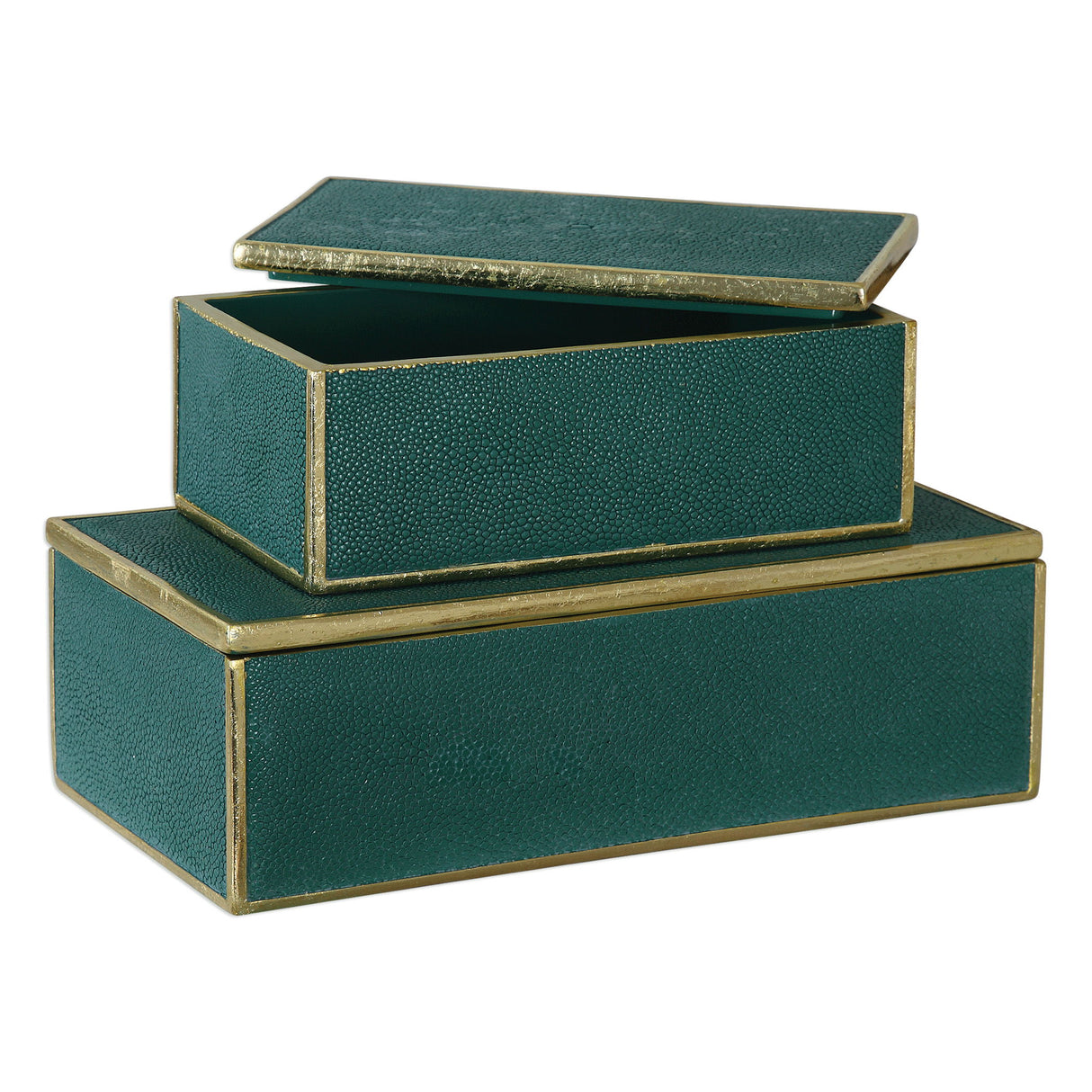 Karis - Boxes, Set Of 2 - Emerald Green