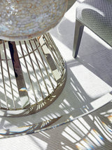 Ariana - Riviera Stainless Dining Table With Glass Top