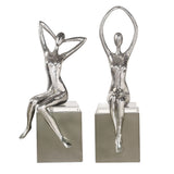 Jaylene - Sculptures, Set Of 2 - Silver