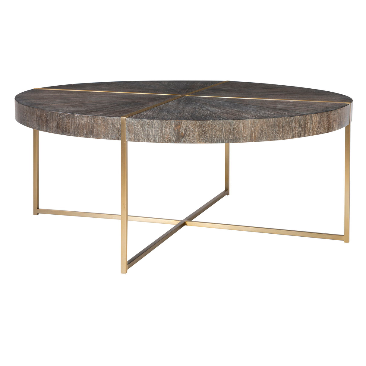 Taja - Round Coffee Table - Brown, Dark