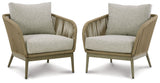 Swiss Valley - Beige - Lounge Chair w/Cushion (Set of 2)
