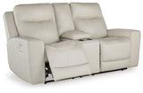 Mindanao - 3 Pc. - Power Reclining Sofa, Power Reclining Loveseat With Console, Power Recliner - Coconut